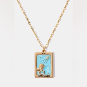 14k Tarot Card Gold Pendant Necklace